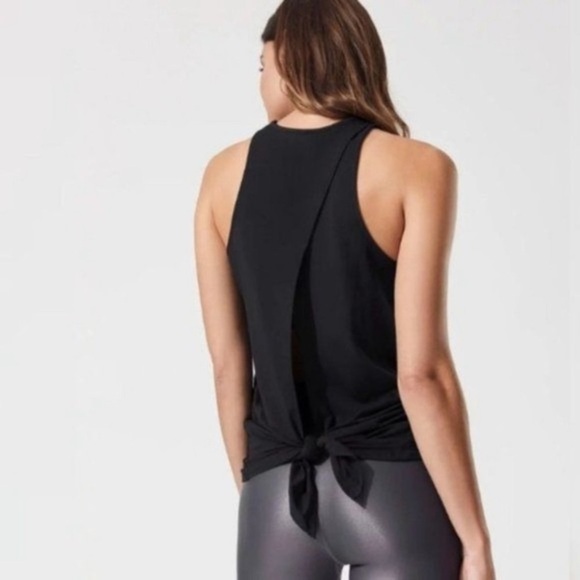 Carbon 38 Split Back Rally Tank Black Open Back Sz S - Picture 1 of 13